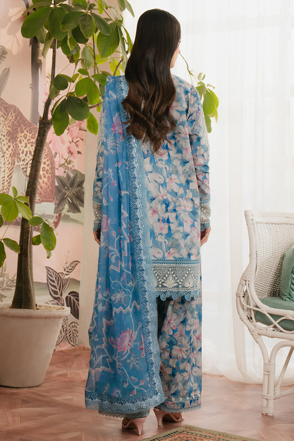 Ayzel | Armelia Printed Lawn 25 | Scilla XS Aqua Lawn