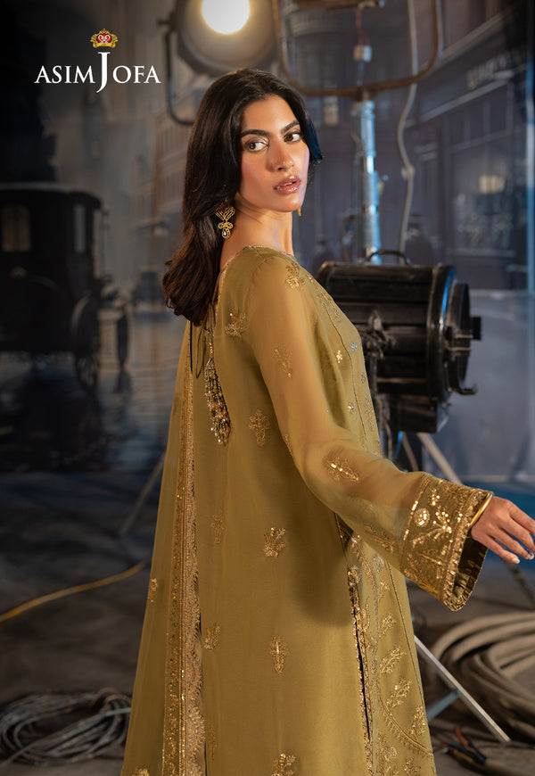 Asim Jofa | Festive Collection 25 | AJLF-15 M mendhi Chiffon
