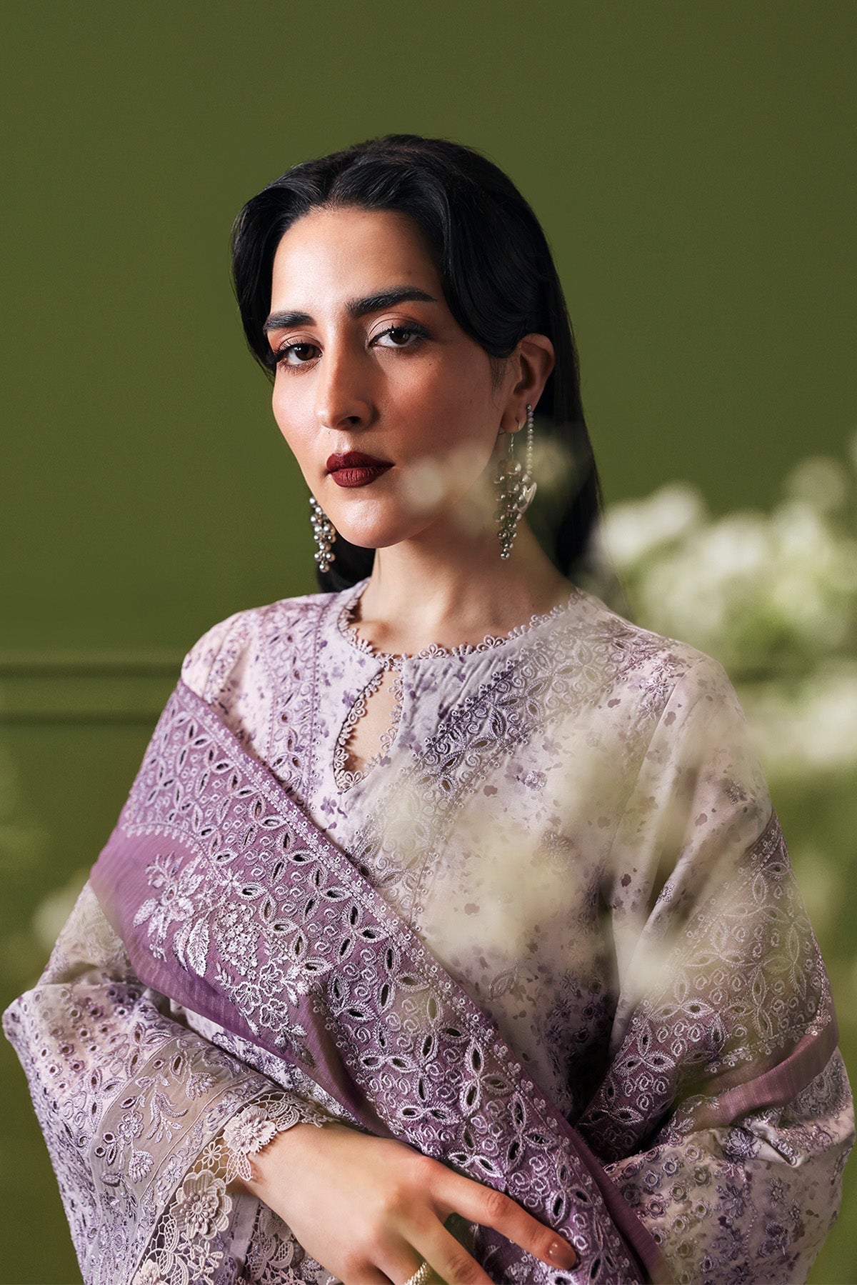 Afrozeh | Rhythm RTW | Empress L Lilac Gray Lawn