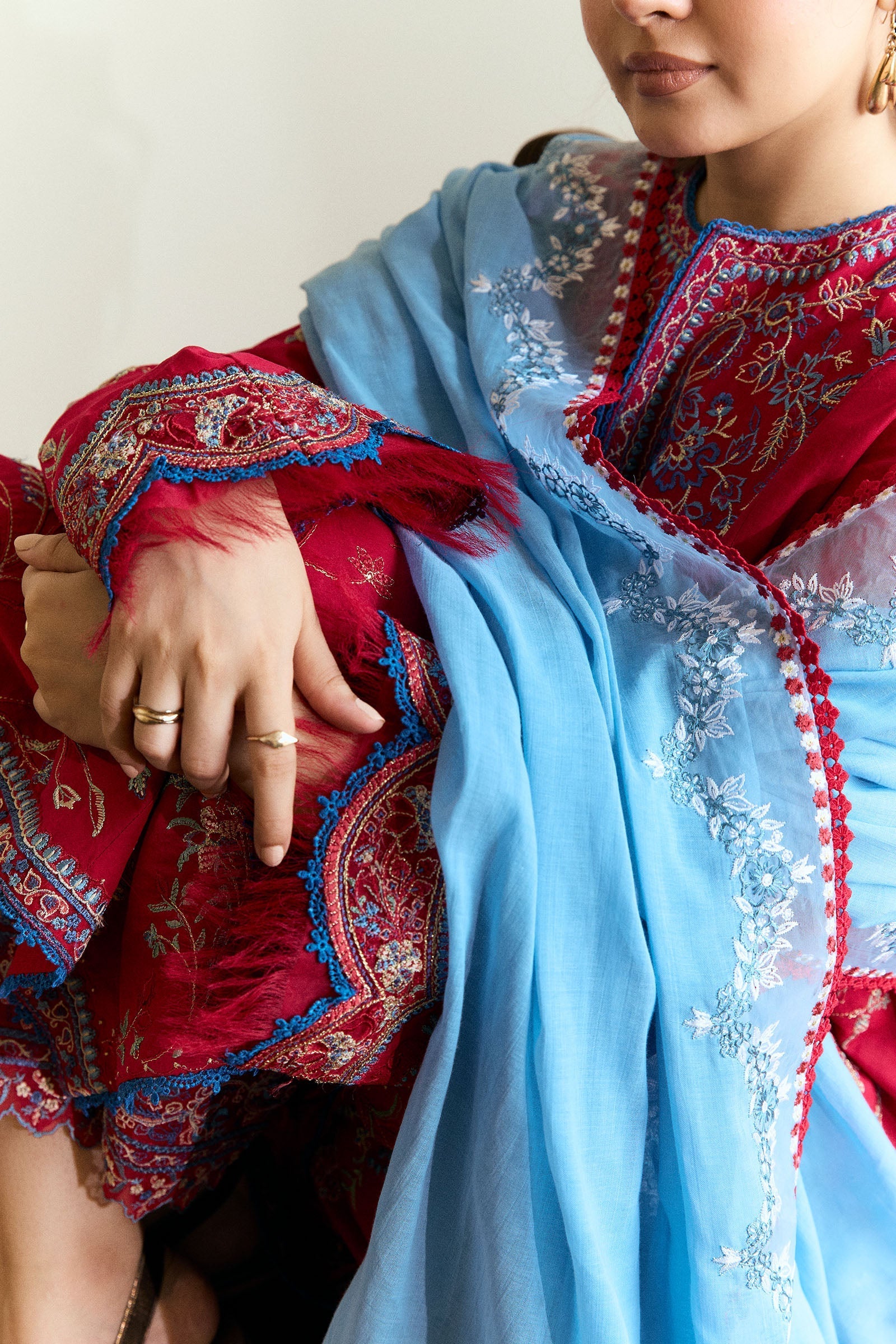 Zara Shahjahan | Coco Eid Edit | Opal-D1 L Redish Pink Lawn
