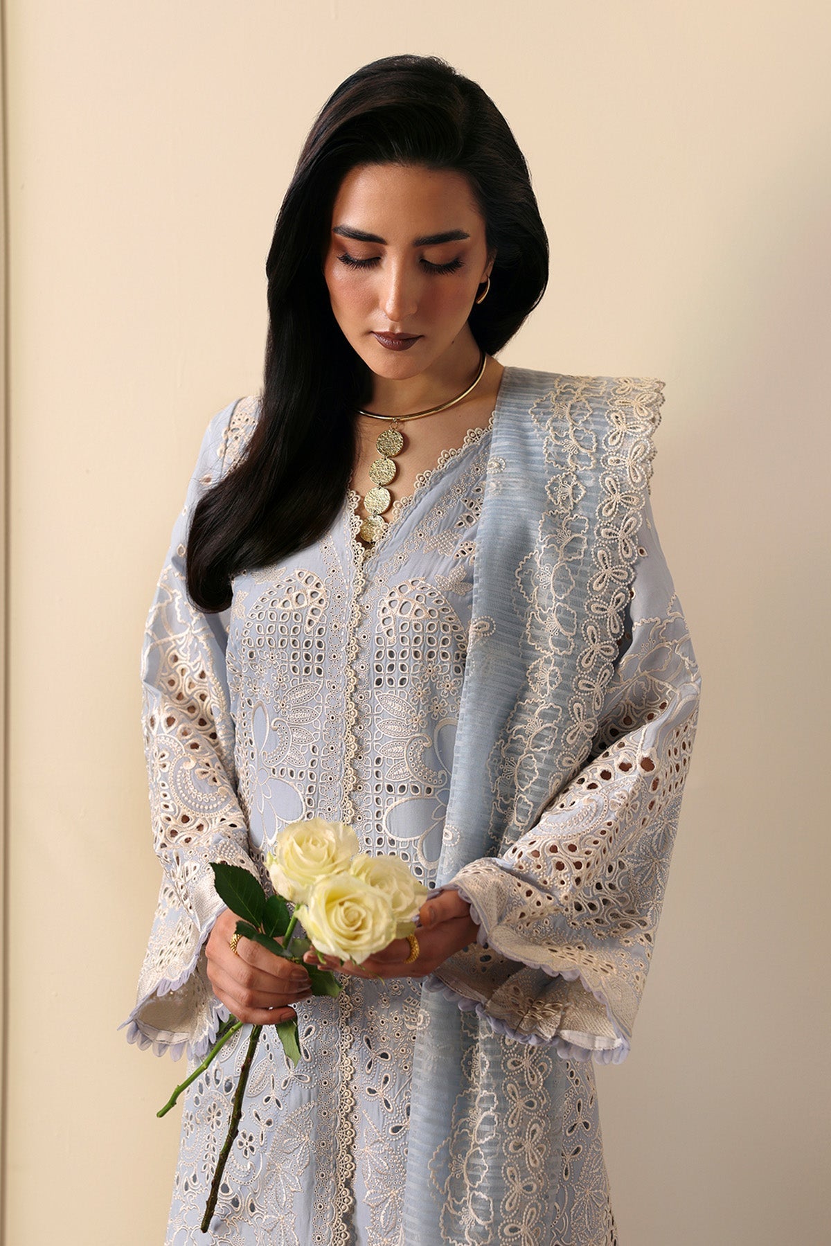 Afrozeh | Rhythm RTW | Crimsal M LIight blue Grey Lawn