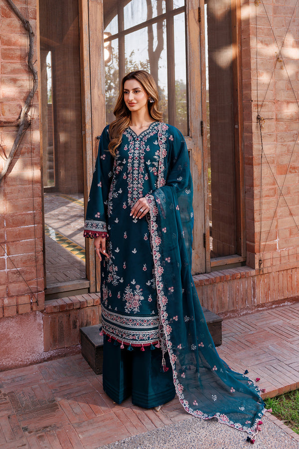 Farasha | Dastoor Embroidered Lawn SS24 | EMERALD CHARM -  Farasha Luxury -  Saira Sultan