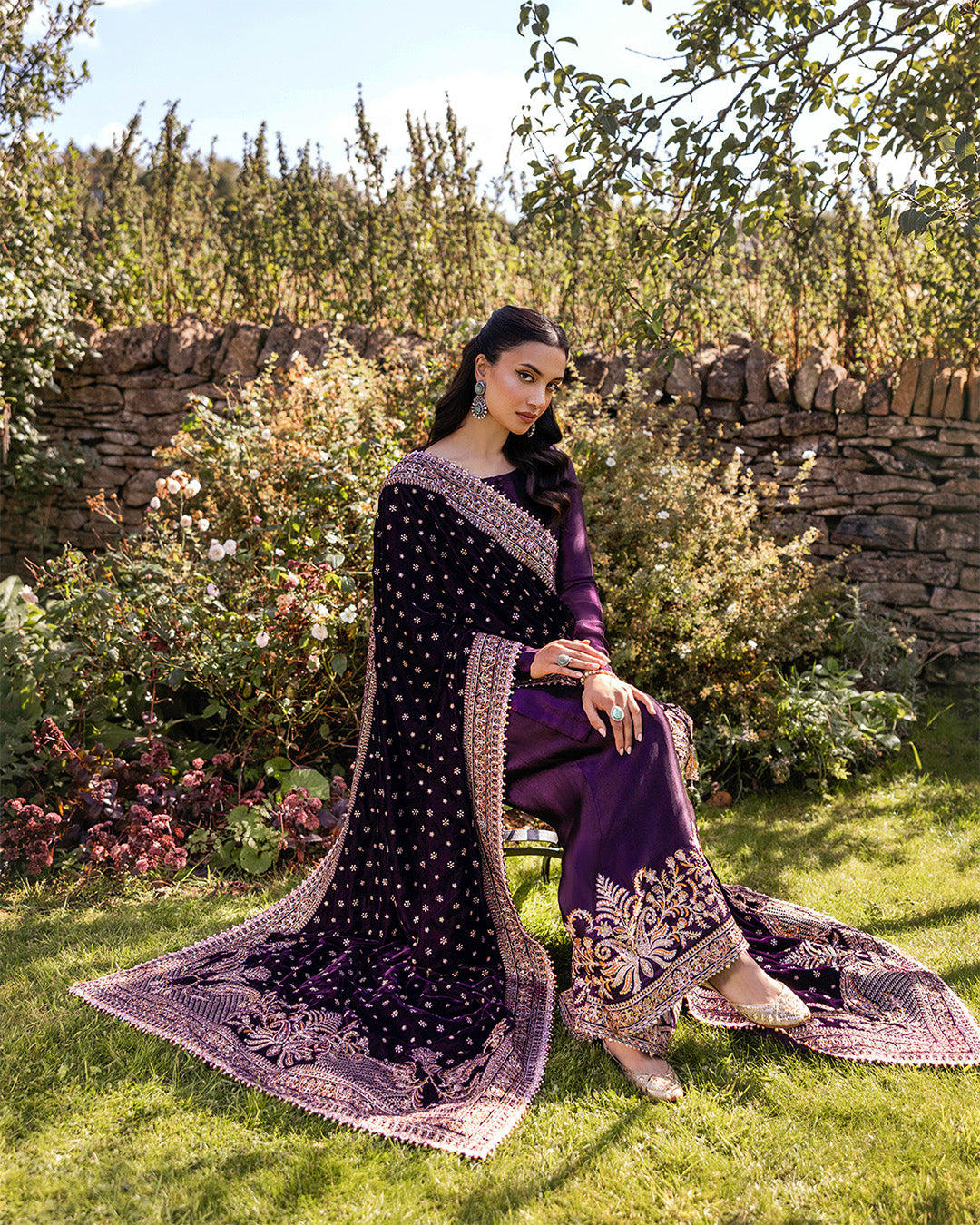 Faiza Saqlain | Adeen Formals | Vespera L Dark Plum Silk