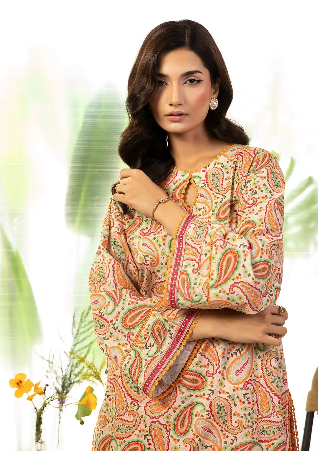 Elaf Premium | Pret 25 | EPT-05 BELA L Peach Lawn