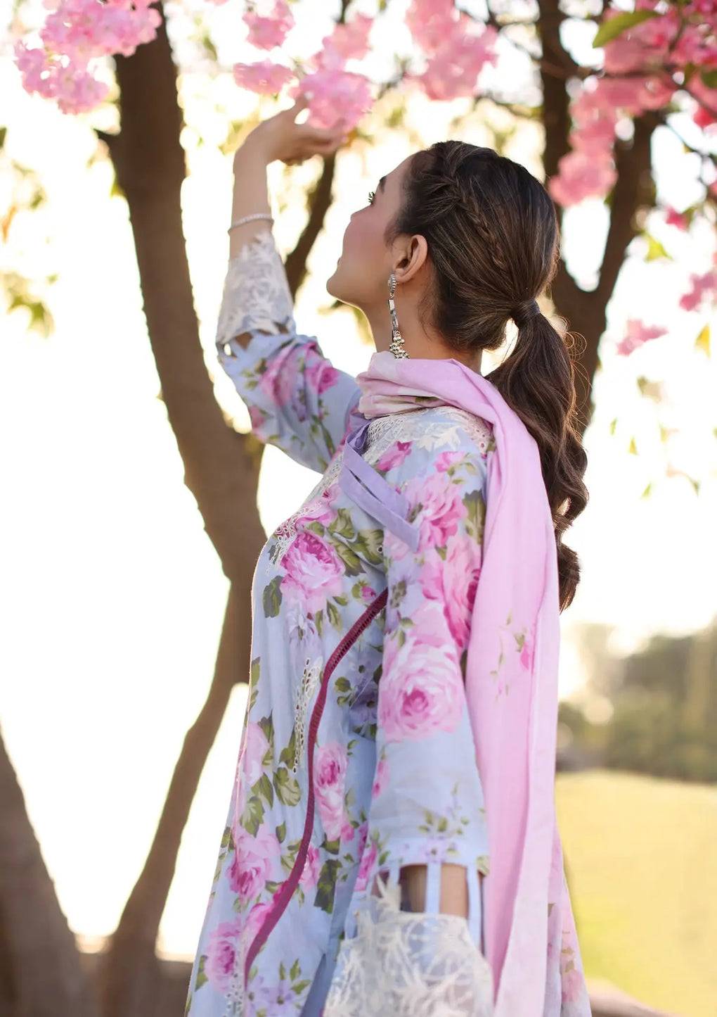 Elaf Premium | Prints Chikankari 24 | 04A OCEAN BLOSSOMS - Pakistani Designer Dress - by Elaf Premium | Type: Luxury - 100% Original at Saira Sultan