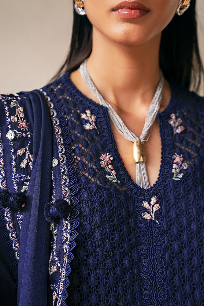 Suffuse | Casual Pret 25 | SAHRA M Dark Blue Cotton