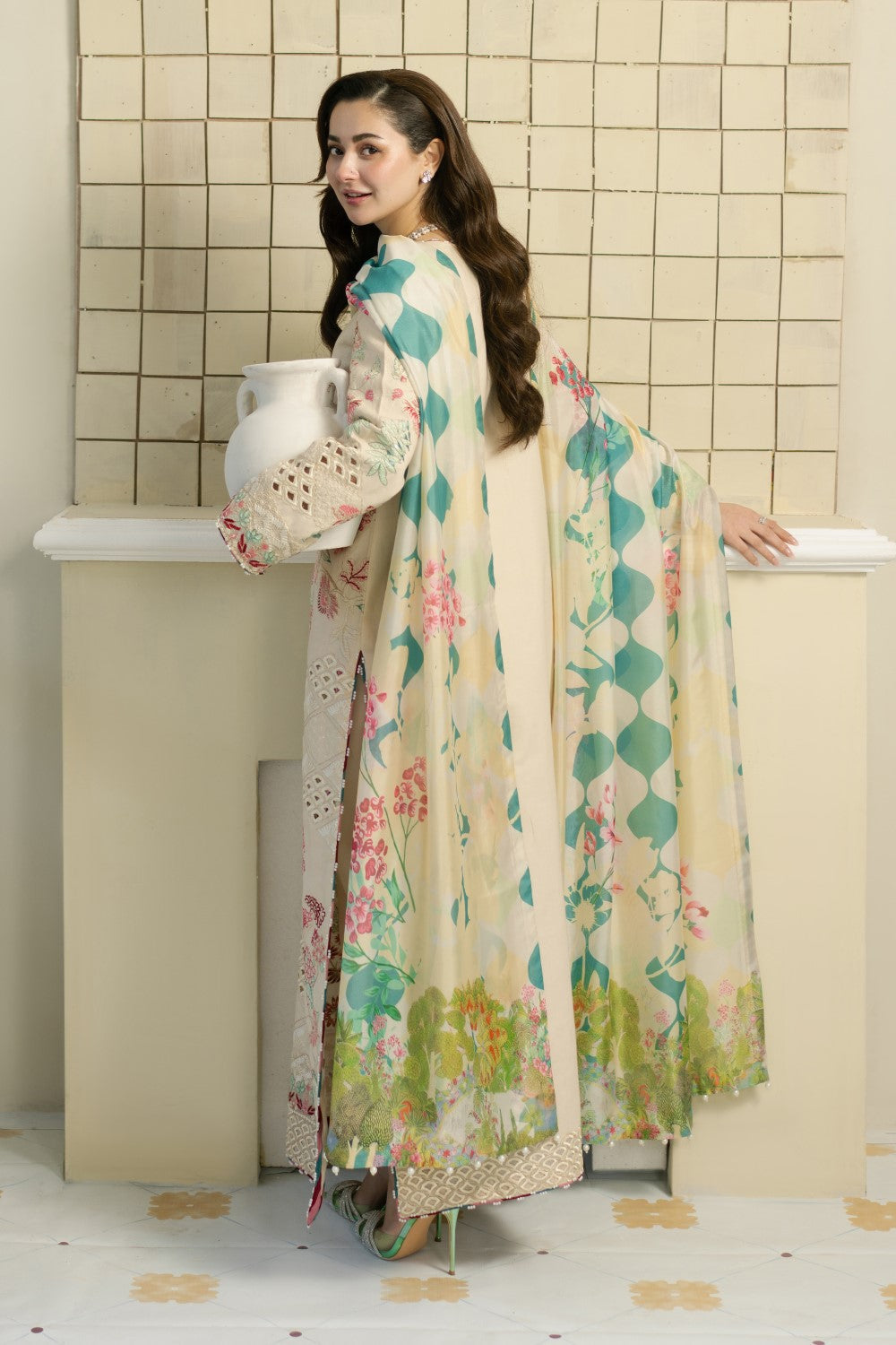 Maryum N Maria | Luxury Lawn 25 | AEISHA - MS50109 XS Ivory Lawn