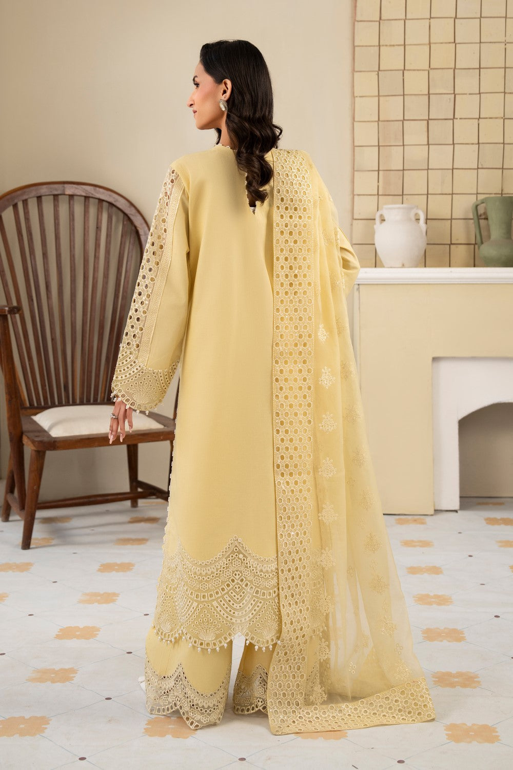 Maryum N Maria | Luxury Lawn 25 | ALZENA - MS50121 XS Vanilla Lawn