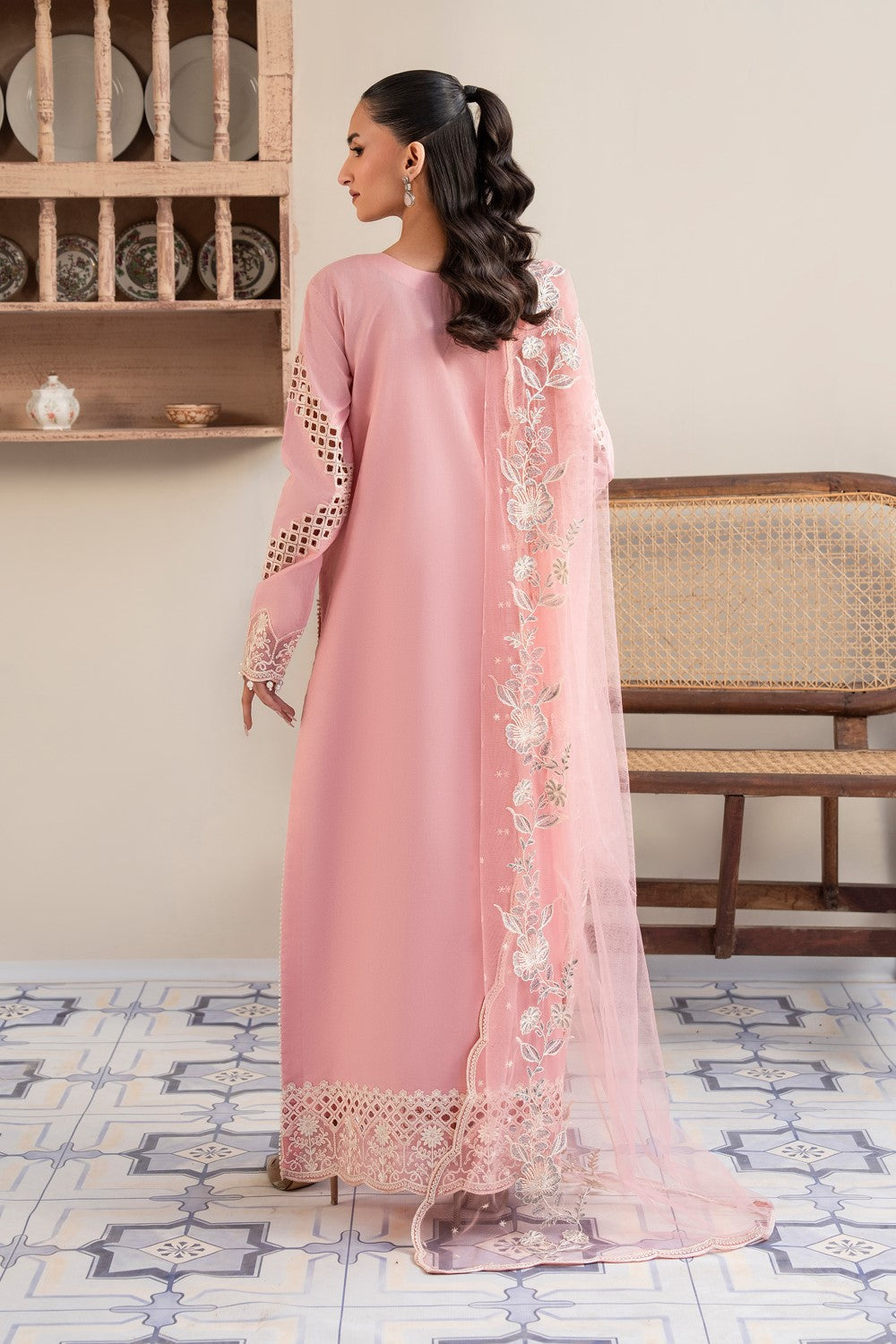 Maryum N Maria | Luxury Lawn 25 | AHLAM - MS50123 XS Pink Lawn
