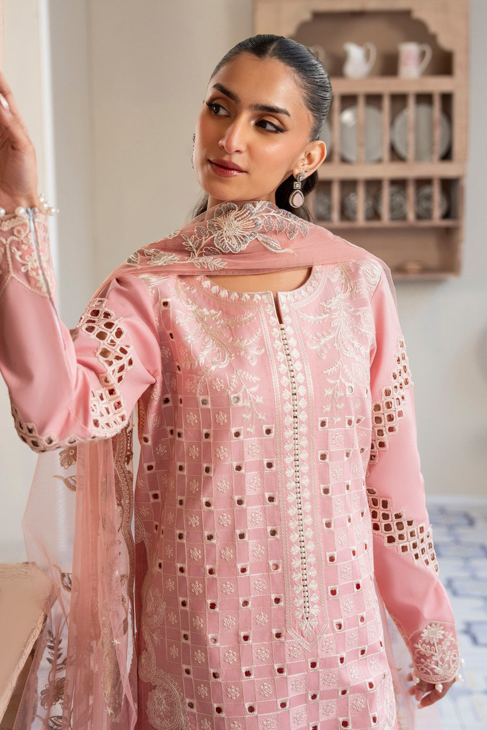 Maryum N Maria | Luxury Lawn 25 | AHLAM - MS50123 M Pink Lawn