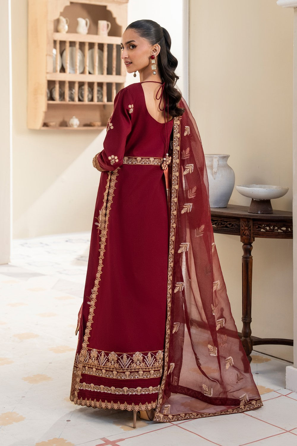 Maryum N Maria | Luxury Lawn 25 | ALAA - MS50125 XS Maroon Lawn
