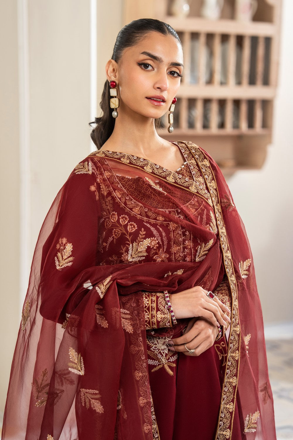 Maryum N Maria | Luxury Lawn 25 | ALAA - MS50125 L Maroon Lawn