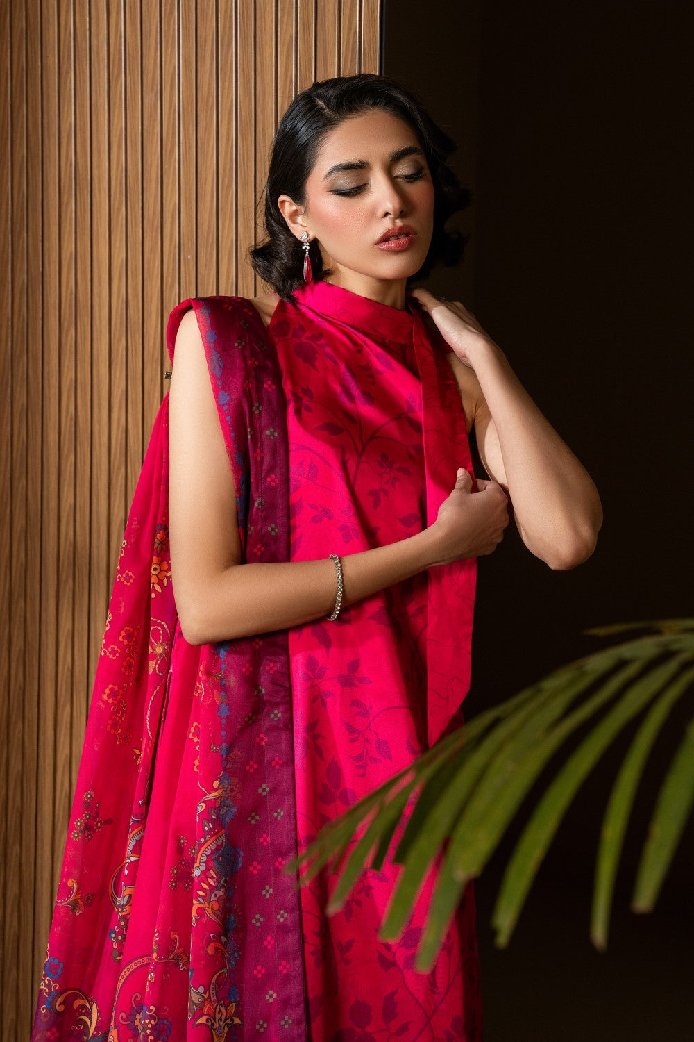 Maryum N Maria | Nazm Collection | FABLE - MS50456 M Carrot Pink Silk