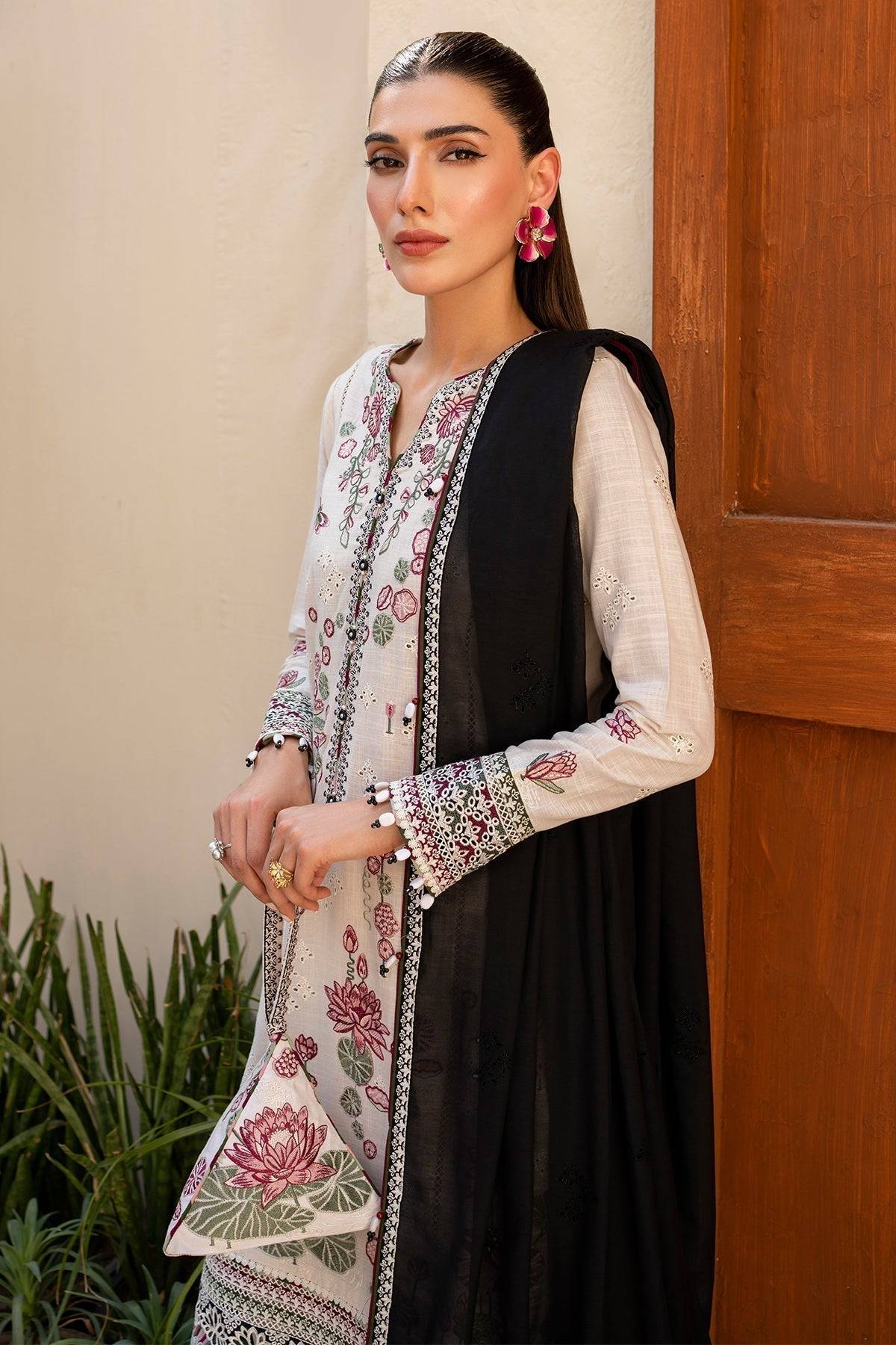 Jazmin | Irish Lawn SS 24 | D8 - Pakistani Designer Dress - by Jazmin | Type: Luxury - 100% Original at Saira Sultan
