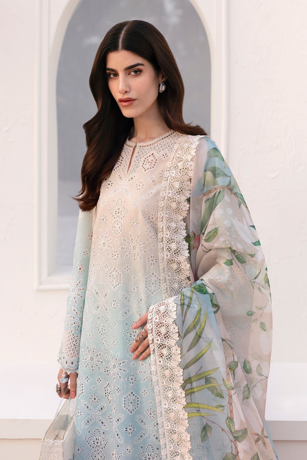 Baroque | Eid Printique | EMBROIDERED PRINTED LAWN UF-4185 L Pale Aqua Lawn