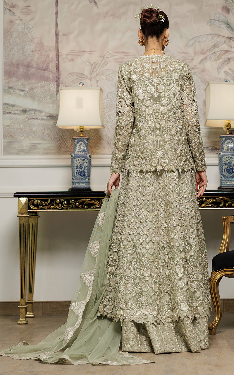 Threads and Motifs | Formal Dresses 25 | Organza Embroidered Maxi With Jacket - Pakistani Designer Dress - by Threads and Motifs - Type : Ladies Clothes - 100% Original at Saira Sultan