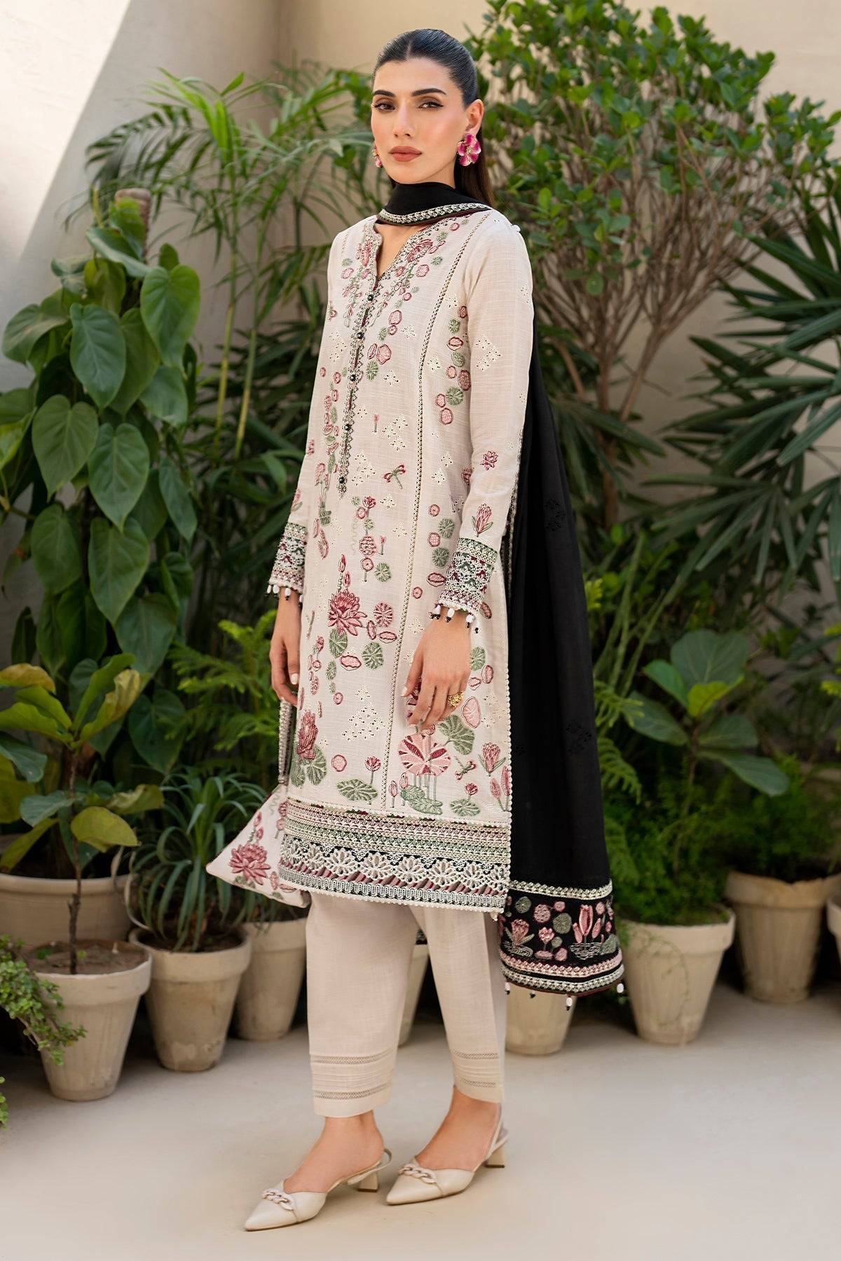 Jazmin | Irish Lawn SS 24 | D8 - Pakistani Designer Dress - by Jazmin | Type: Luxury - 100% Original at Saira Sultan