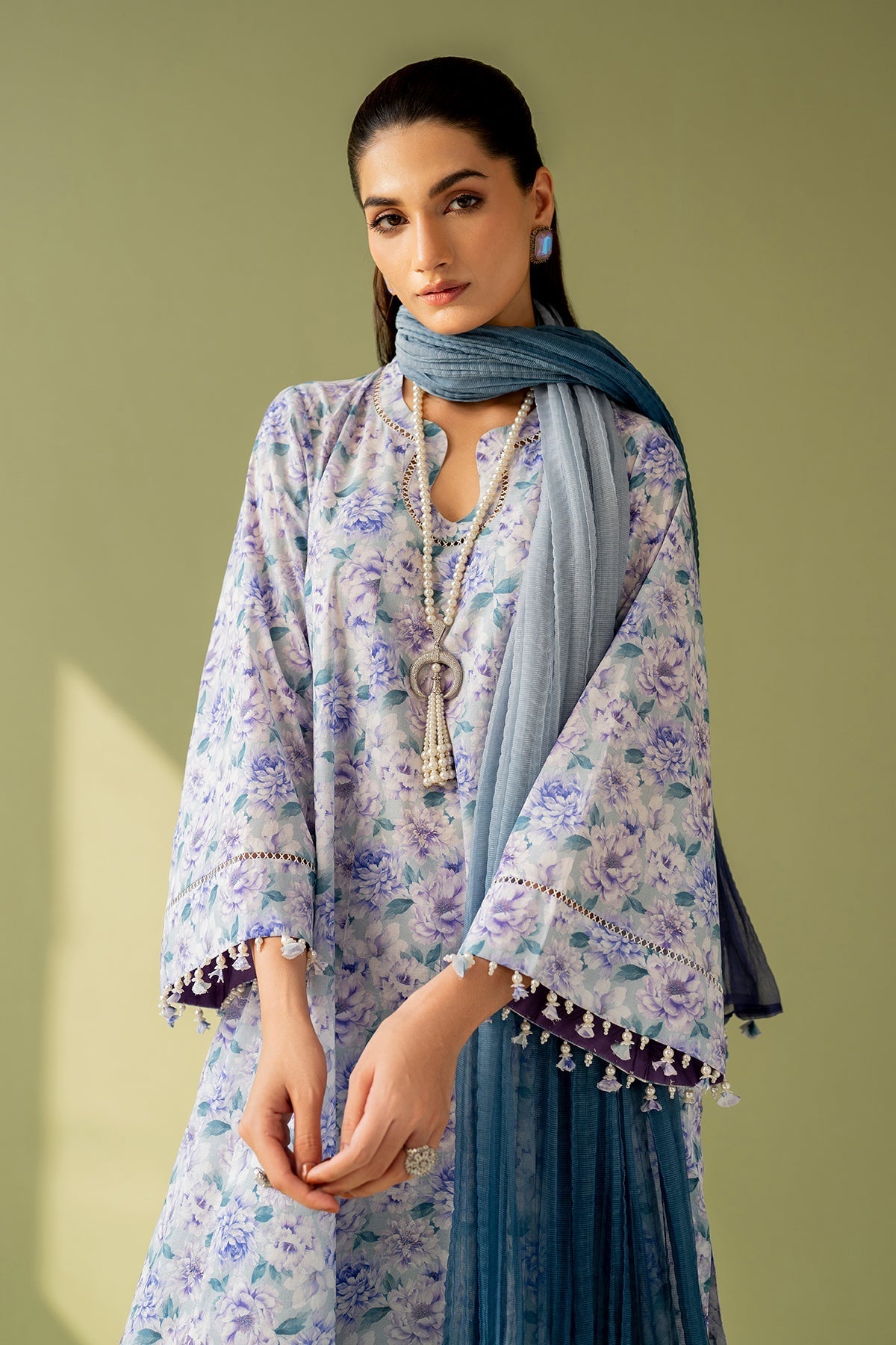 Baroque | Eid Printique | EMBROIDERED PRINTED LAWN UF-4167 L Lawn Light Blue