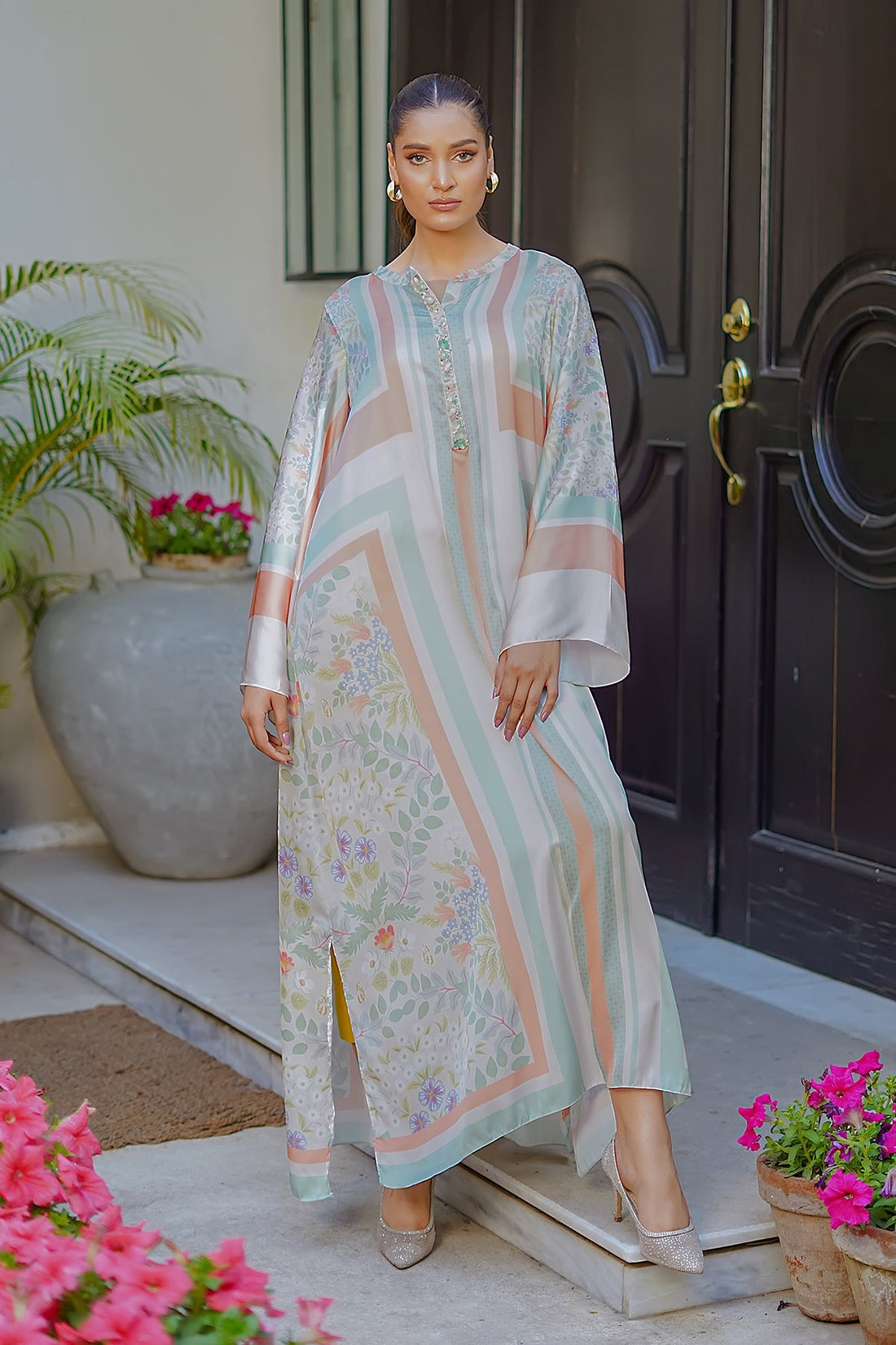 Erum Khan | Nue 25 | Whisper Blush XS Off White Charmeuse Silk