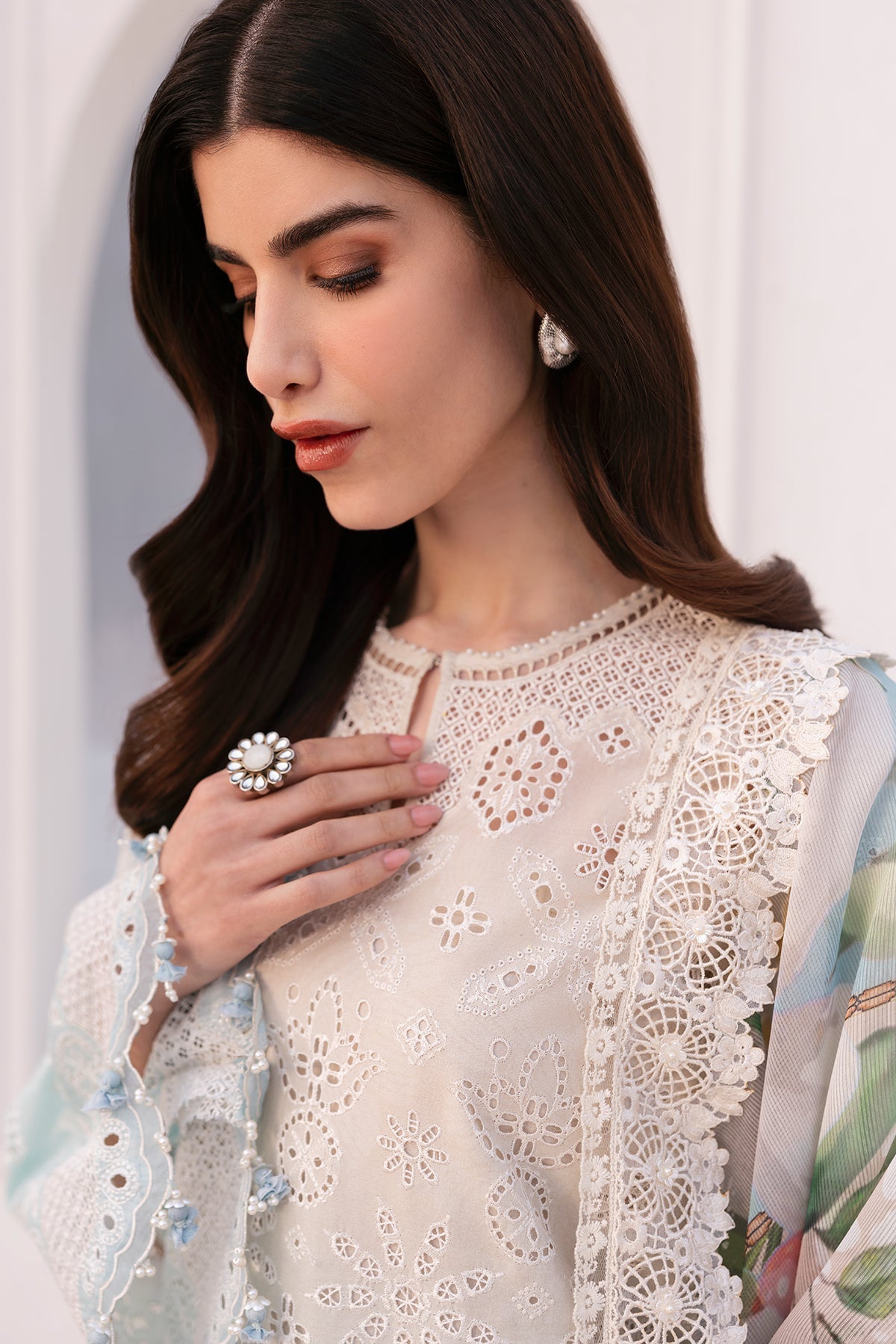 Baroque | Eid Printique | EMBROIDERED PRINTED LAWN UF-4185 M Pale Aqua Lawn