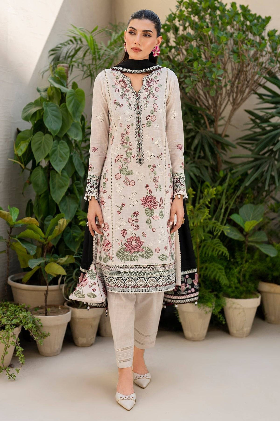 Jazmin | Irish Lawn SS 24 | D8 - Pakistani Designer Dress - by Jazmin | Type: Luxury - 100% Original at Saira Sultan