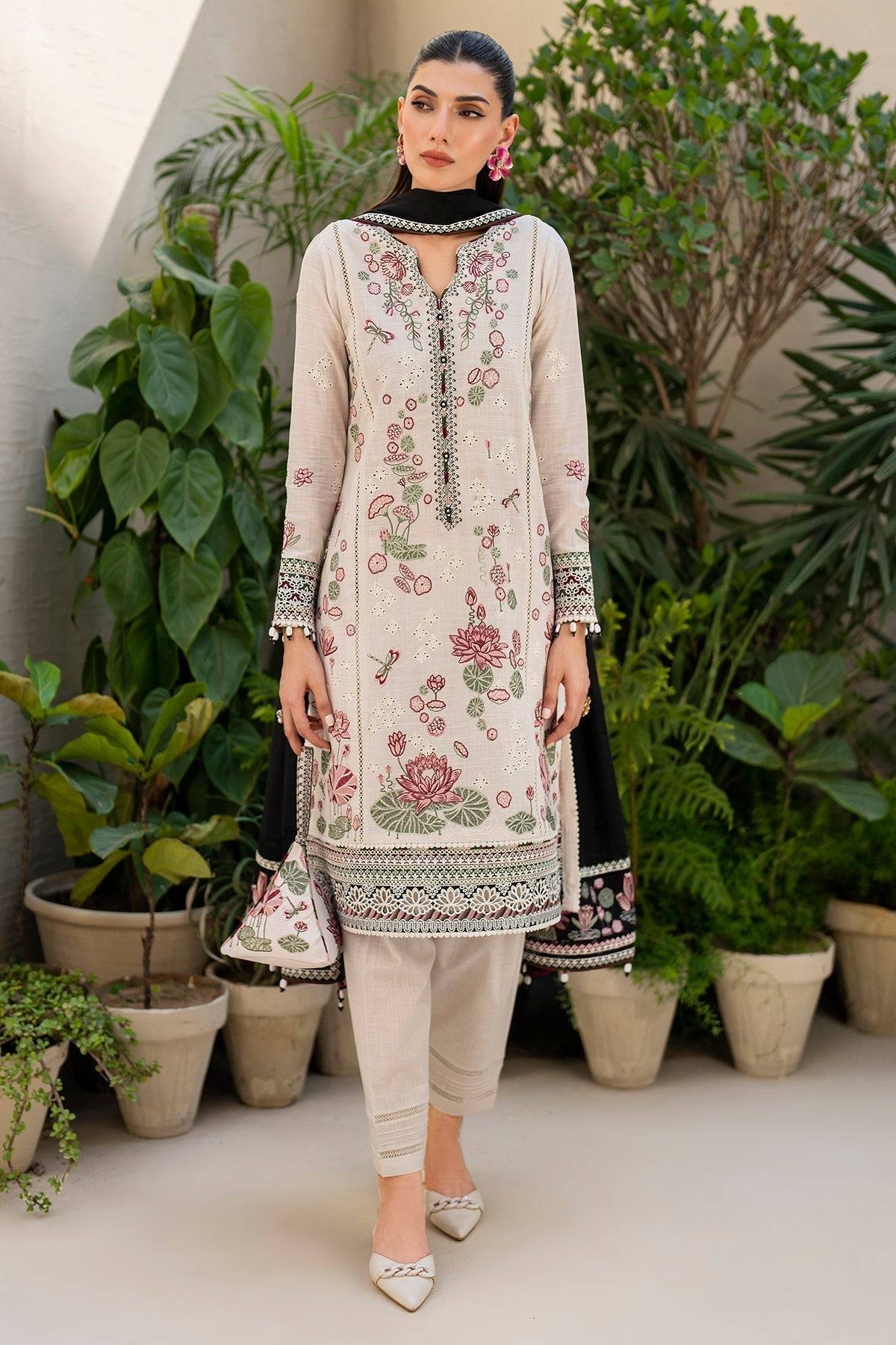 Jazmin | Irish Lawn SS 24 | D8 - Pakistani Designer Dress - by Jazmin | Type: Luxury - 100% Original at Saira Sultan