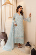Azure | Ensembles Embroidered Formals | Mint Glaze S Sky Blue Chiffon