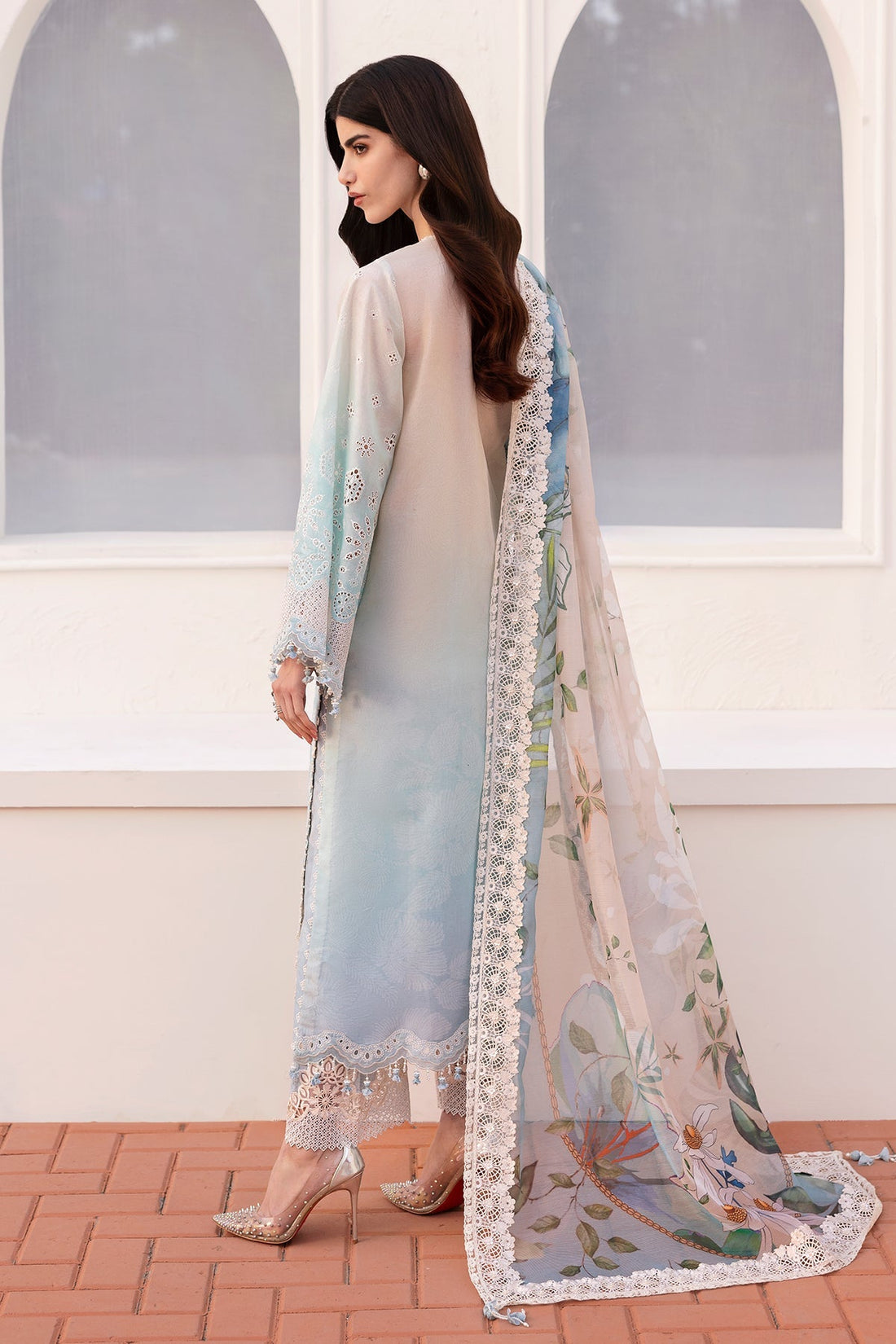 Baroque | Eid Printique | EMBROIDERED PRINTED LAWN UF-4185 XS Pale Aqua Lawn