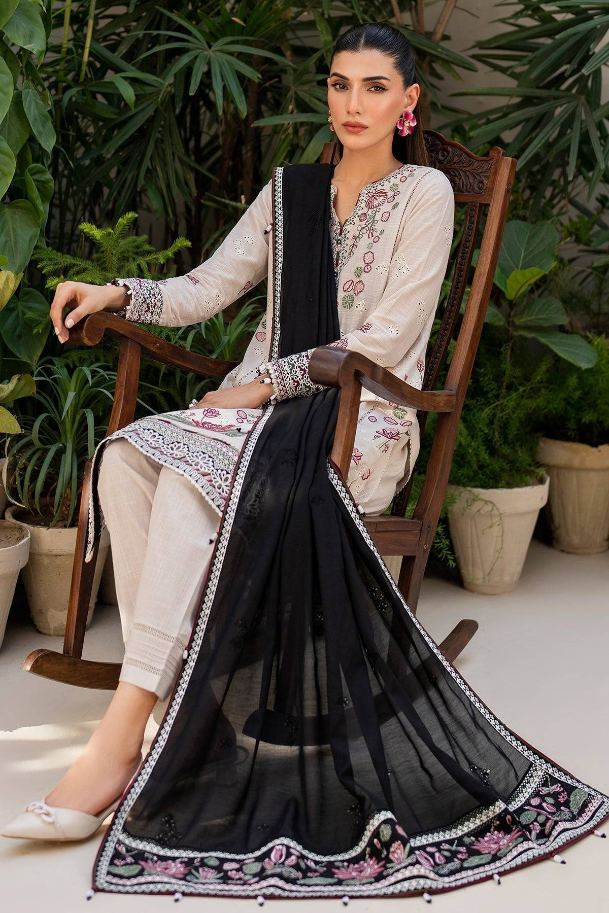 Jazmin | Irish Lawn SS 24 | D8 - Pakistani Designer Dress - by Jazmin | Type: Luxury - 100% Original at Saira Sultan