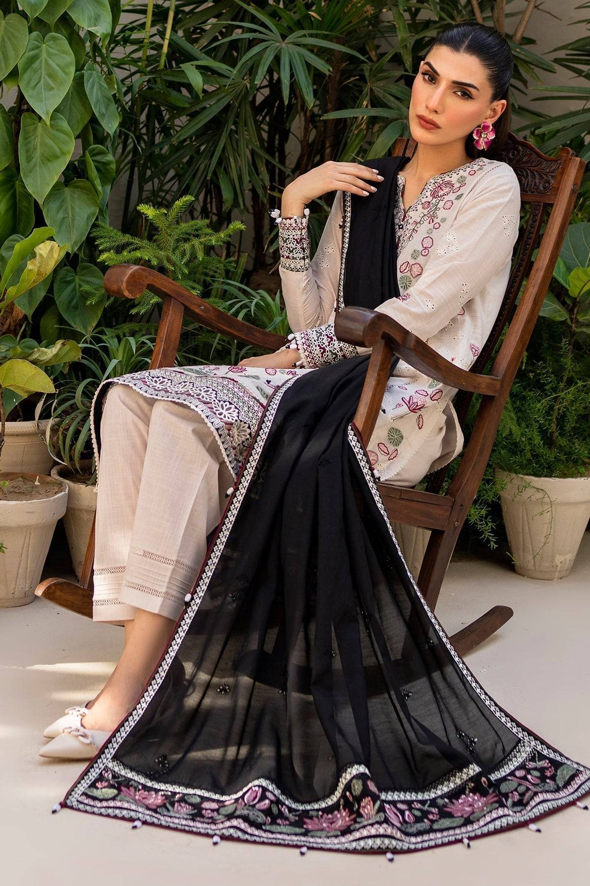 Jazmin | Irish Lawn SS 24 | D8 - Pakistani Designer Dress - by Jazmin | Type: Luxury - 100% Original at Saira Sultan