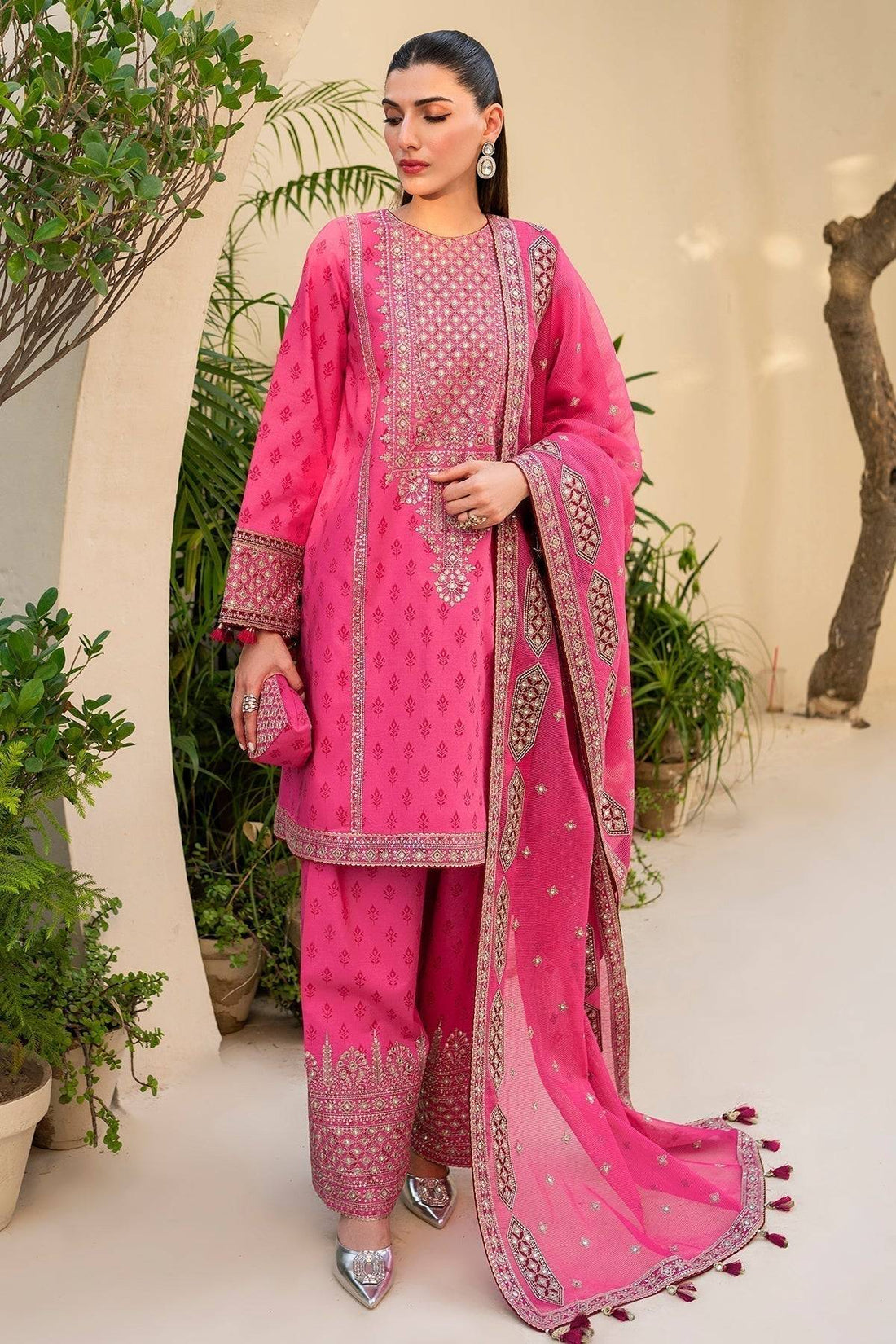 Jazmin | Irish Lawn SS 24 | D3 - Pakistani Designer Dress - by Jazmin | Type: Luxury - 100% Original at Saira Sultan