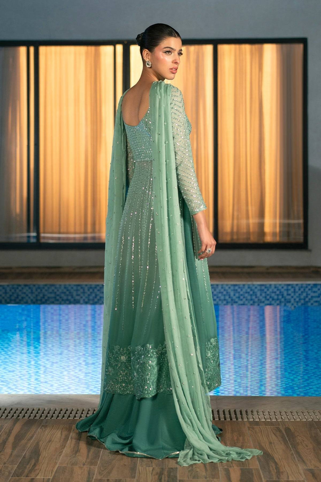 Fahad Hussayn | Lawn Banger | Midnight Aura - Pakistani Designer Dress - by Erum Khan | Type: Ladies Clothes - 100% Original at Saira Sultan
