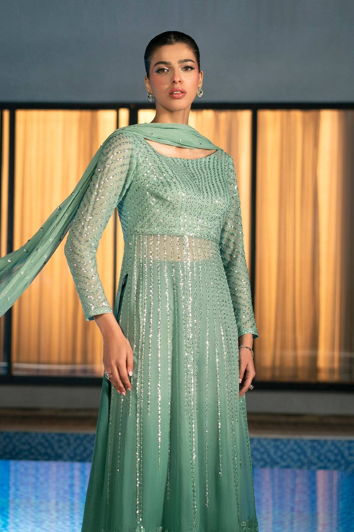 Fahad Hussayn | Lawn Banger | Midnight Aura - Pakistani Designer Dress - by Erum Khan | Type: Ladies Clothes - 100% Original at Saira Sultan