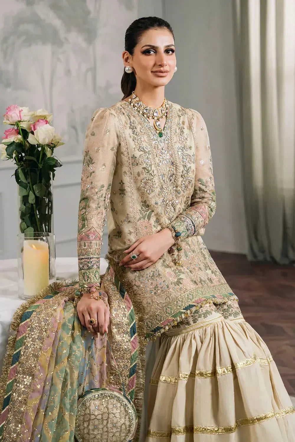 Baroque | Chantelle Embroidered Collection | CH12-04 - Pakistani Designer Dress - by Baroque | Type: Bridal - 100% Original at Saira Sultan
