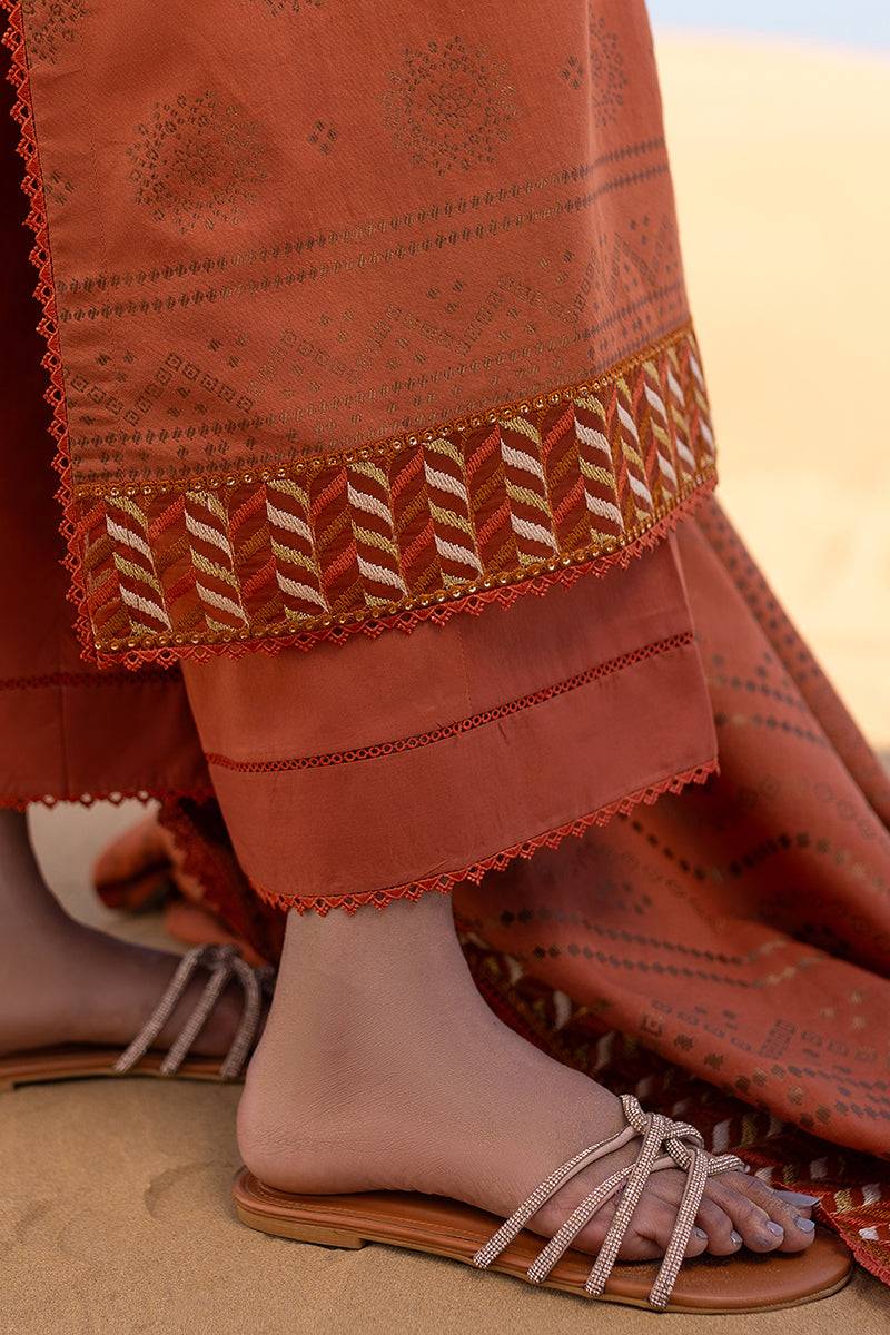 Cross Stitch | Eid Lawn 24 | RUSSET DUSK - Pakistani Designer Dress - by Cross Stitch | Type: Luxury - 100% Original at Saira Sultan