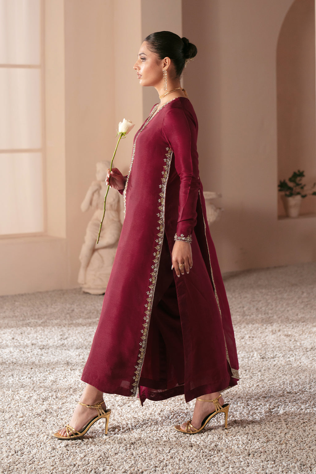 Ajr Couture | Symphony Luxe Festive 25 | Rebel Rose S Maroon Silk