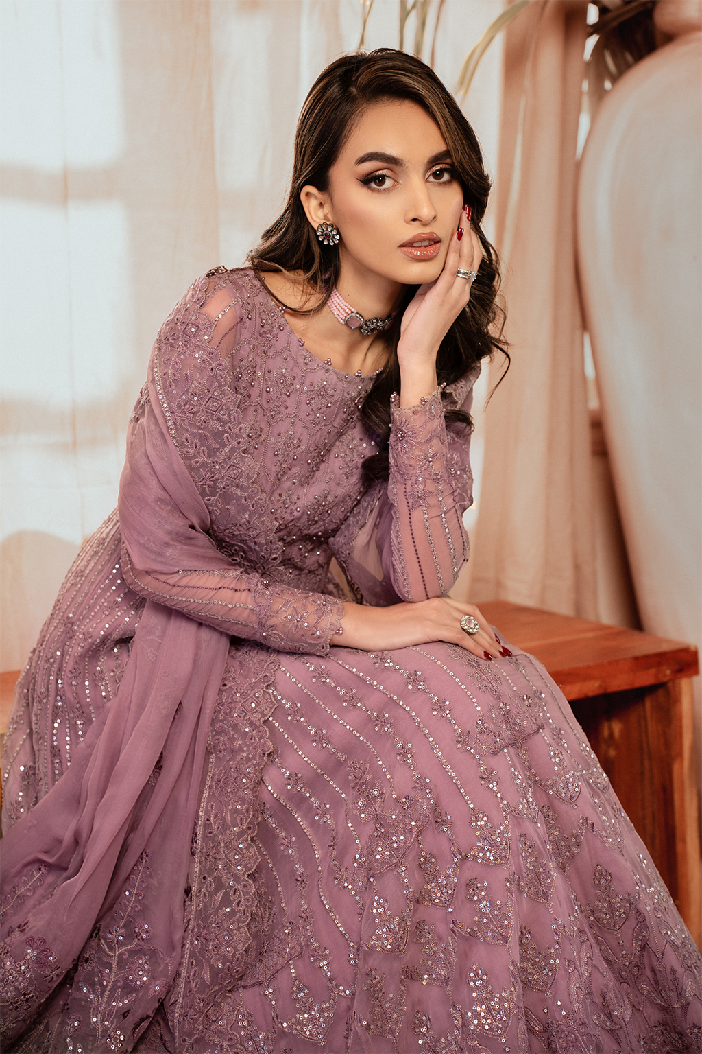 Iznik | Chiffon Kari | ICK-02 Embroidered Chiffon - Pakistani Designer Dress - by Iznik | Type: Bridal - 100% Original at Saira Sultan