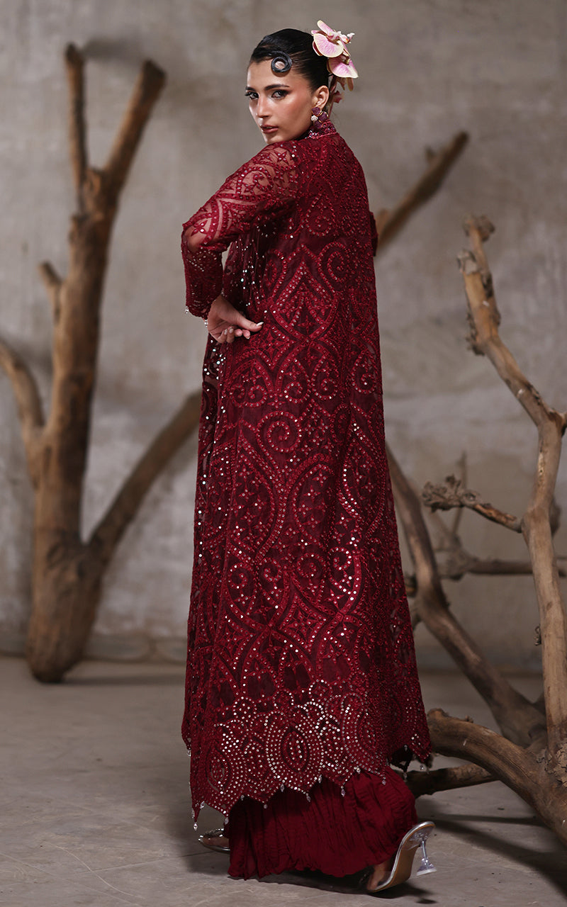 Threads and Motifs | Formal Dresses 25 | Organza Jacket With Crushed Trouser - Pakistani Designer Dress - by Threads and Motifs - Type : Ladies Clothes - 100% Original at Saira Sultan