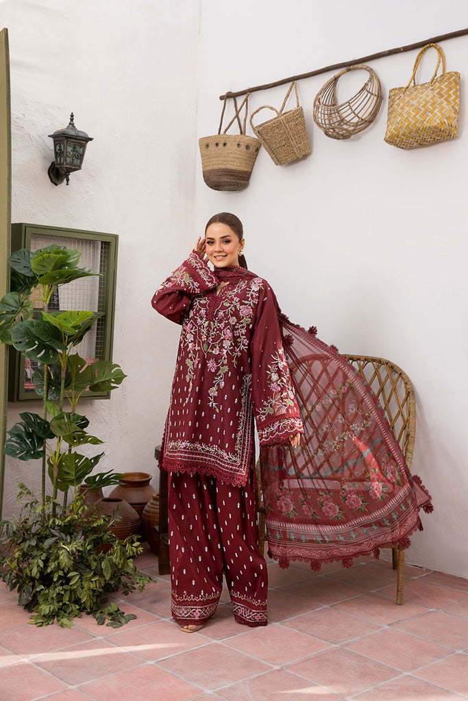 Sobia Nazir | Vital Lawn 25 | 5B XS Burgundy Lawn