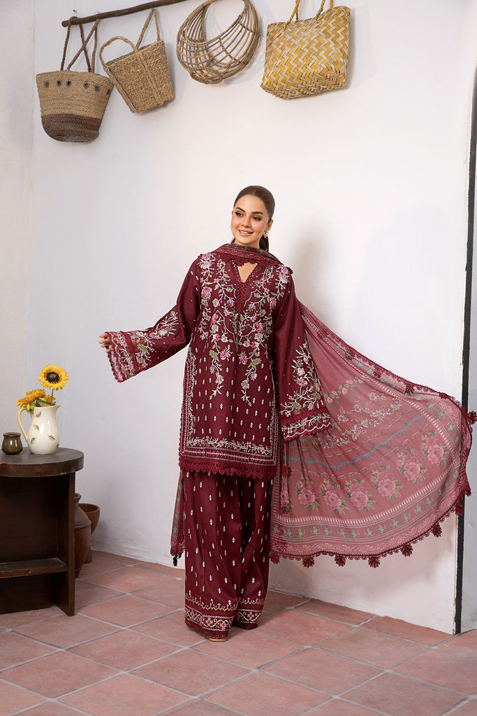 Sobia Nazir | Vital Lawn 25 | 5B XS Burgundy Lawn