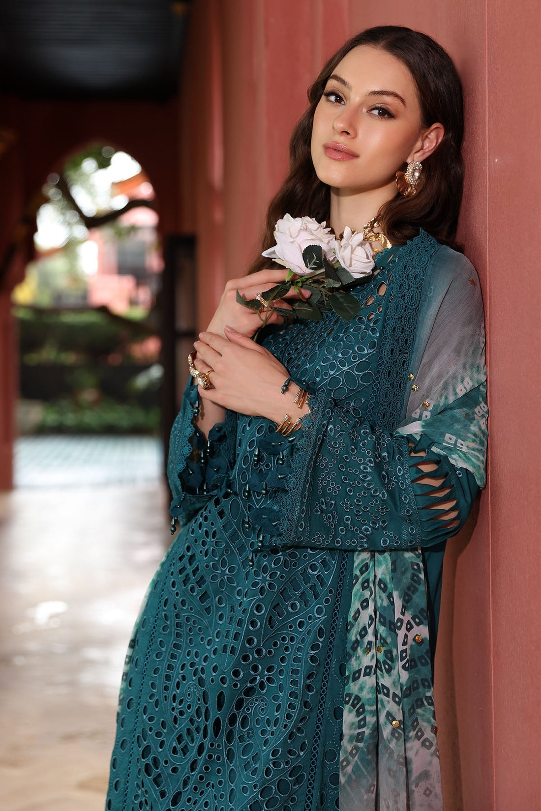 Nureh | Bazaar Lawn 25 | NE-107 XS Dark Teal Green Lawn