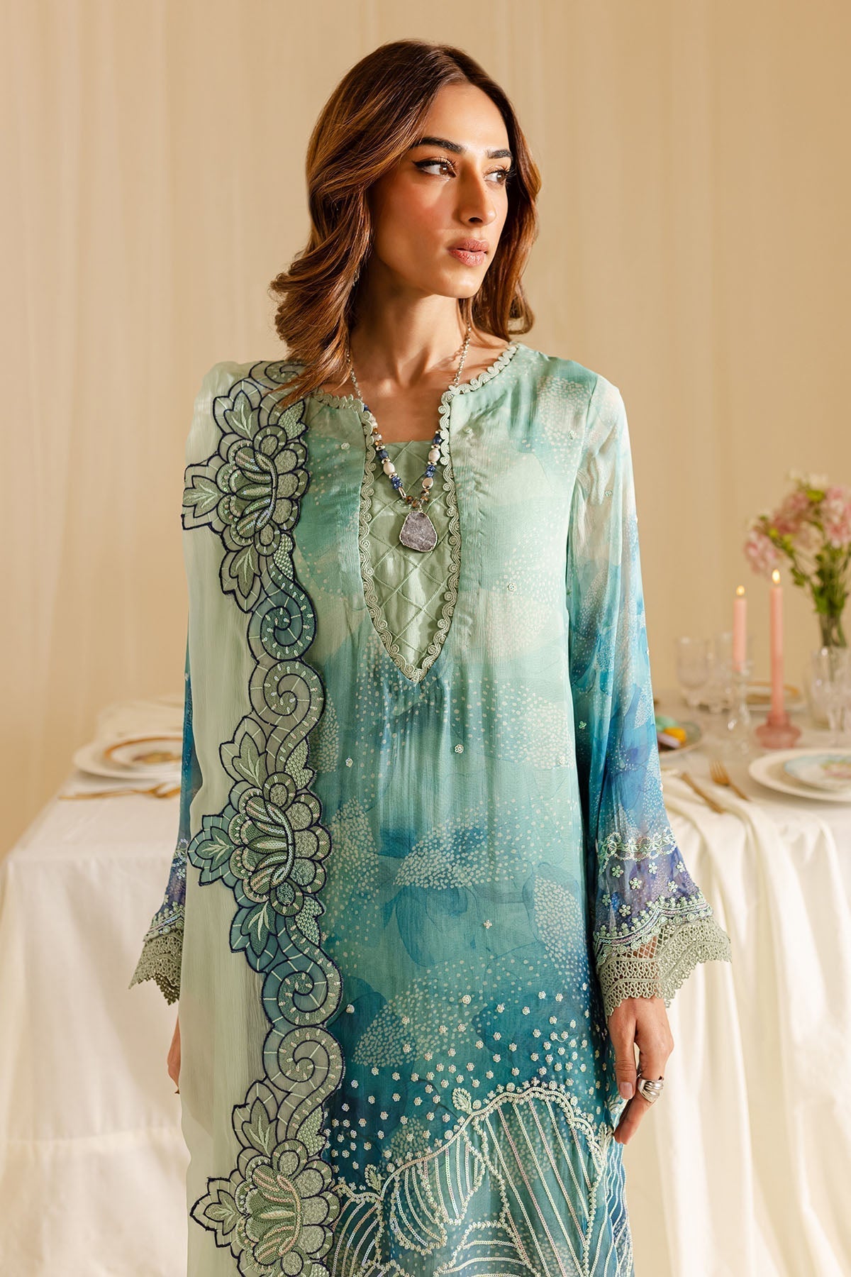 Nureh | Ballerina Formals | NU2-161 M Ice Blue Chiffon