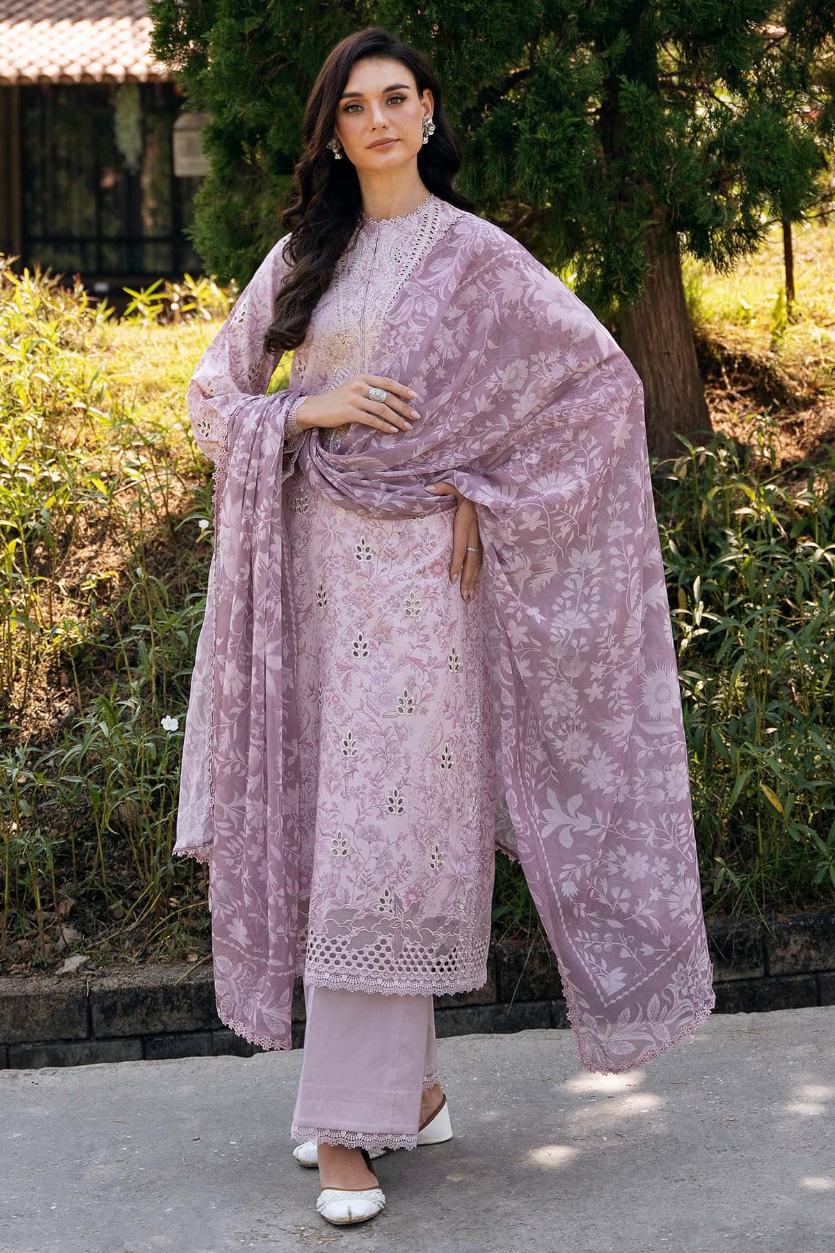 Afrozeh | Damask The Holiday Edit 25 | Lunetta B XS Lilac Lawn