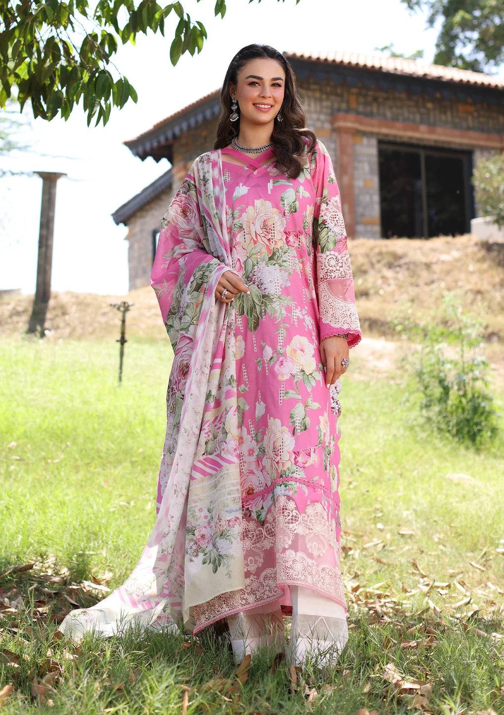 Elaf Premium | Prints Chikankari 24 | 03B PINK MUSE - Pakistani Designer Dress - by Elaf Premium | Type: Luxury - 100% Original at Saira Sultan