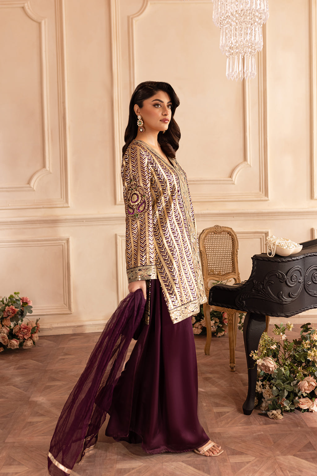 Vanya | Marlene Formals | ML-05 L Plum Chiffon
