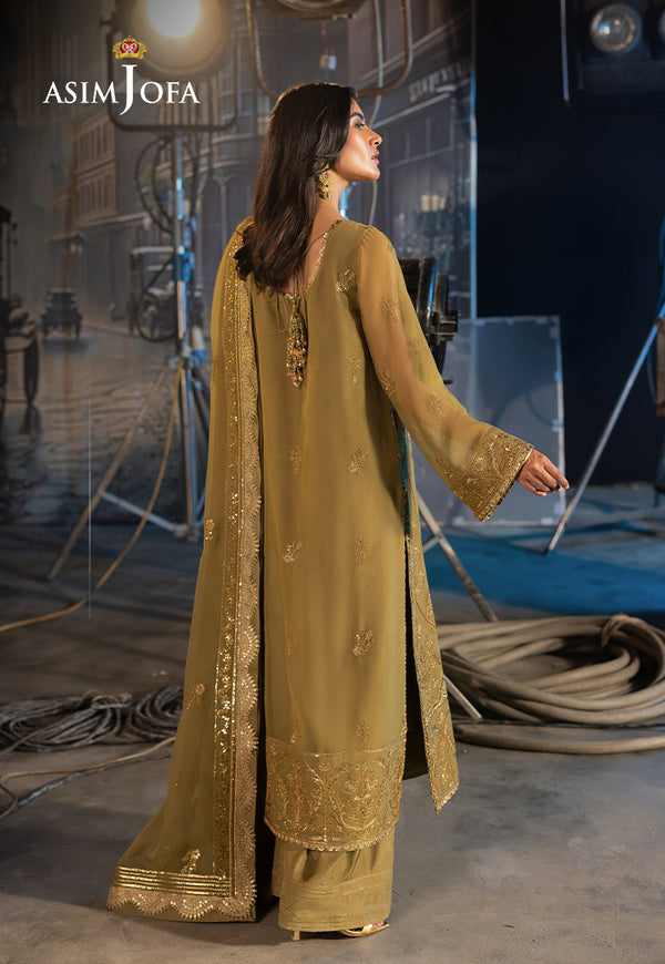 Asim Jofa | Festive Collection 25 | AJLF-15 XS mendhi Chiffon