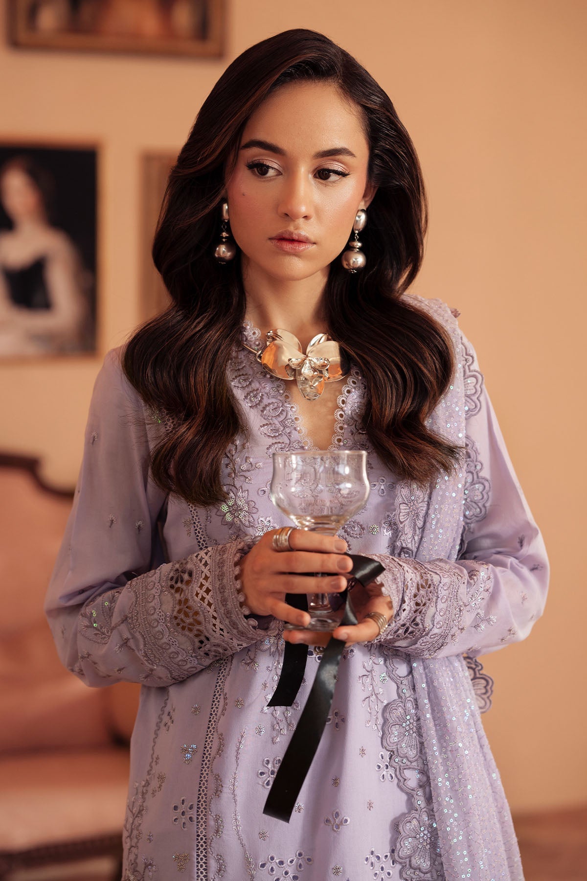 Nureh | Feya Eid Collection | FE-08 L Light Lavender Lawn