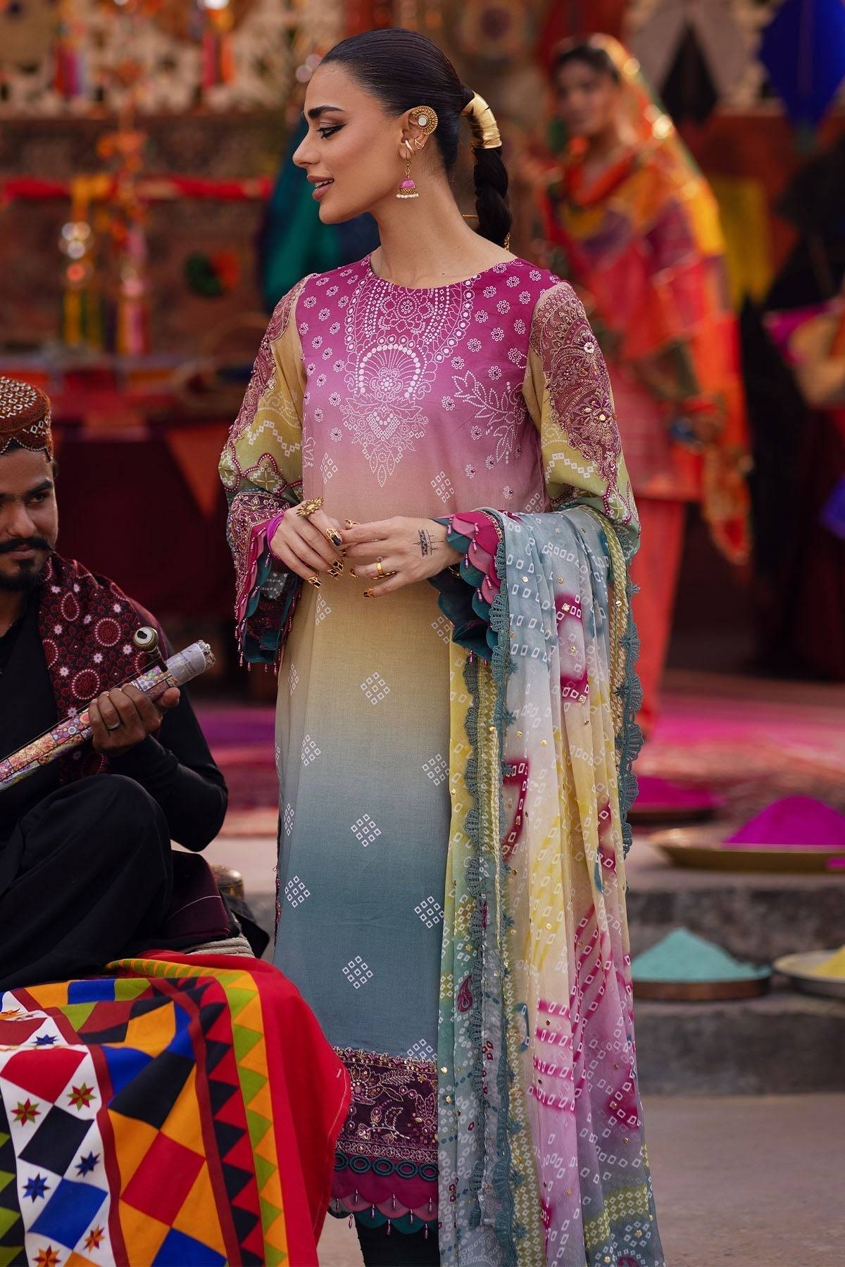 Nureh | Bazaar Lawn | NS-134 - Pakistani Designer Dress - by Nureh | Type: Luxury - 100% Original at Saira Sultan