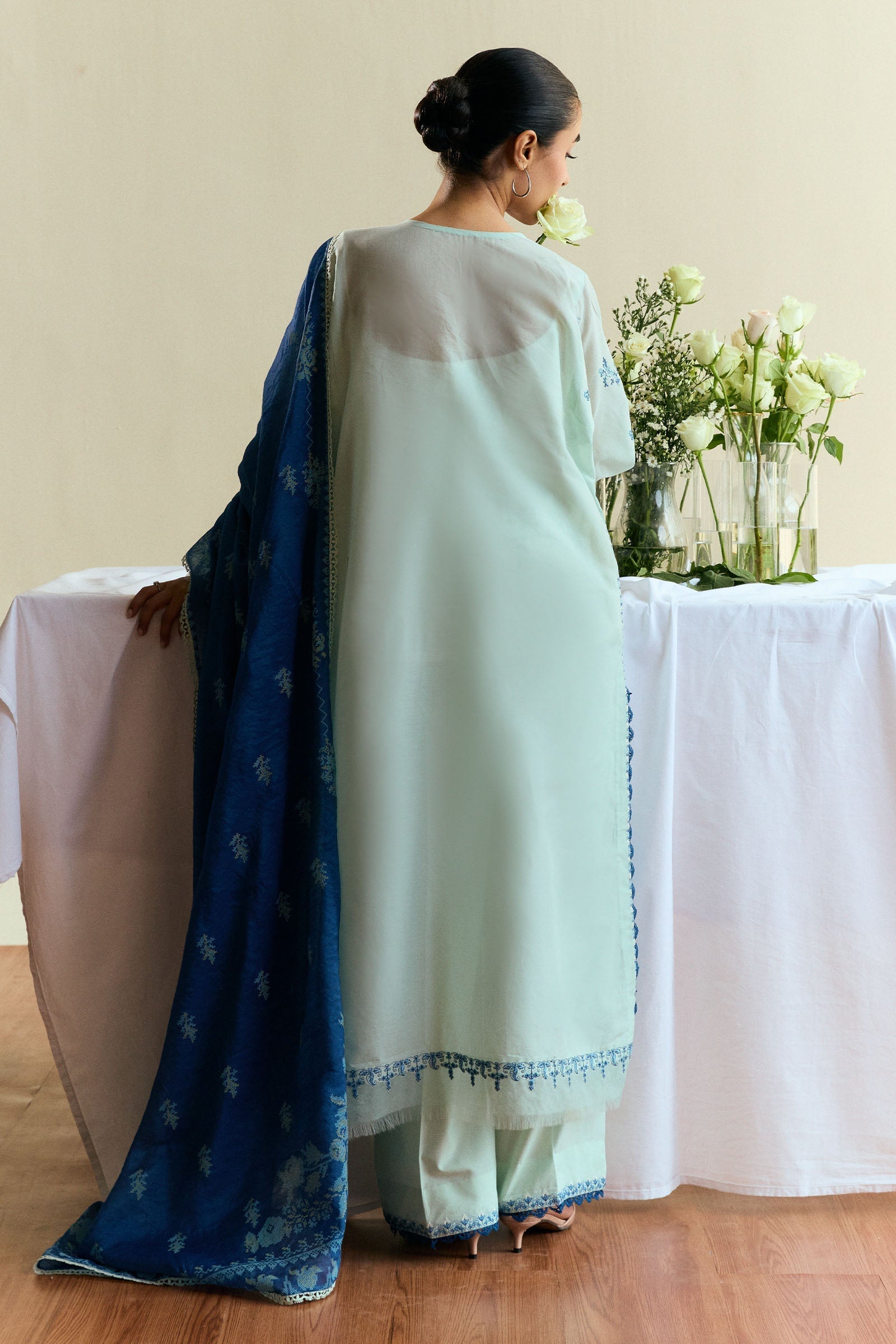 Zara Shahjahan | Coco Eid Edit | Isle-D10 S Ice Blue Lawn