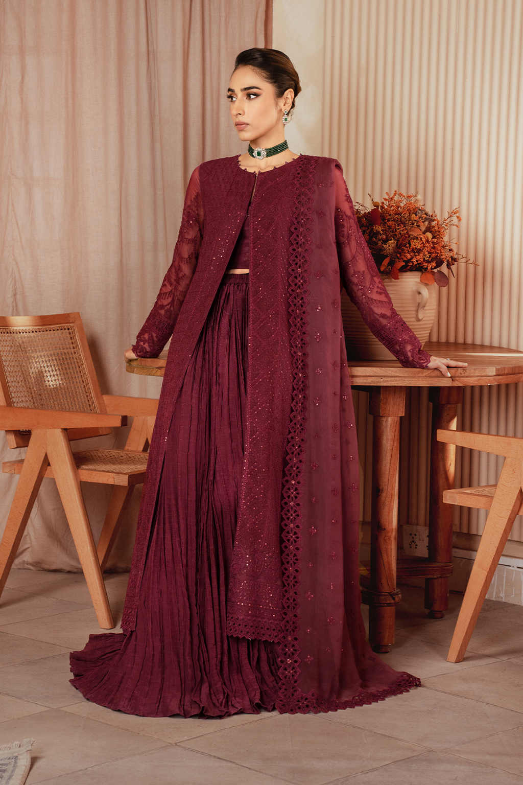 Iznik | Chiffon Kari | ICK-01 Embroidered Chiffon - Pakistani Designer Dress - by Iznik | Type: Bridal - 100% Original at Saira Sultan